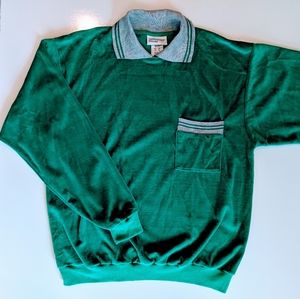 VINTAGE Velour Green 70's/80's NWT